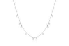  Starlit Drops - Link necklaces - Silver / Rhodium plated - Zirconia - 48cm